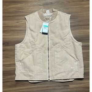 Nike Life Padded Work Vest Utility Canvas Brown Men's Sz XL (FZ6577-200)